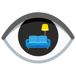 eye and couch and lamp
