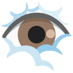 eye and face in clouds