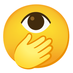 eye and face with open eyes and hand over mouth