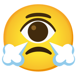 eye and face with steam from nose