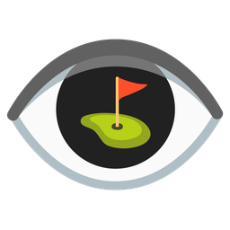 eye and flag in hole