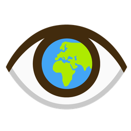 eye and globe showing Europe-Africa
