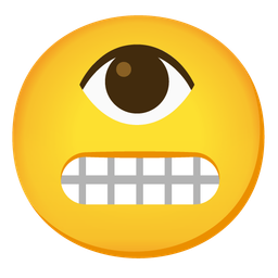 eye and grimacing face