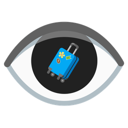 eye and luggage