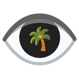 eye and palm tree
