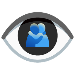 eye and people hugging