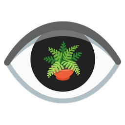 eye and potted plant