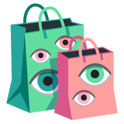 eye and shopping bags