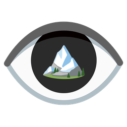 eye and snow-capped mountain