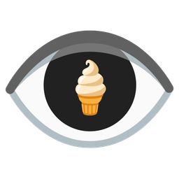 eye and soft ice cream