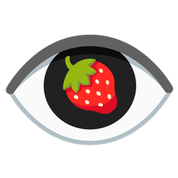 eye and strawberry