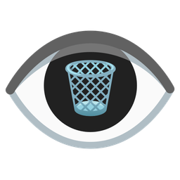 eye and wastebasket