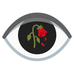 eye and wilted flower