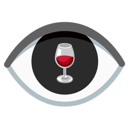 eye and wine glass
