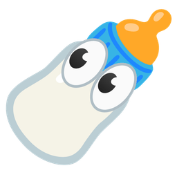 eyes and baby bottle