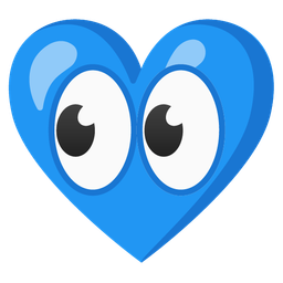 eyes and blue heart