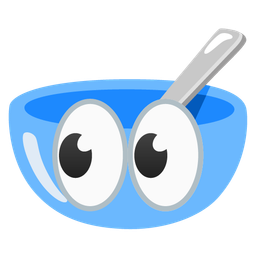 eyes and bowl with spoon