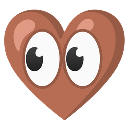 eyes and brown heart
