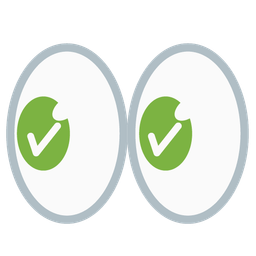 eyes and check mark button