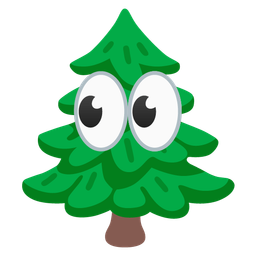 eyes and evergreen tree