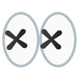 eyes and face with crossed-out eyes