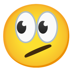 eyes and face with diagonal mouth