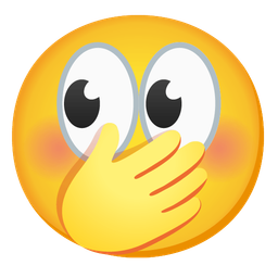 eyes and face with hand over mouth