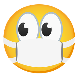 eyes and face with medical mask