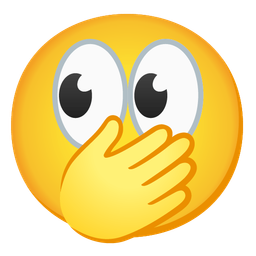 eyes and face with open eyes and hand over mouth