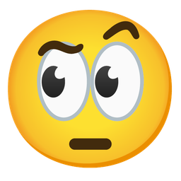 eyes and face with raised eyebrow