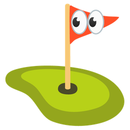 eyes and flag in hole