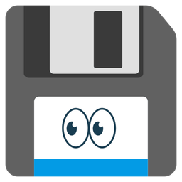 eyes and floppy disk