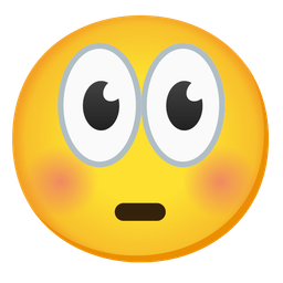 eyes and flushed face