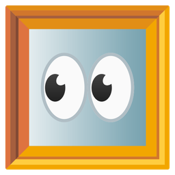 eyes and framed picture