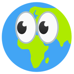 eyes and globe showing Europe-Africa