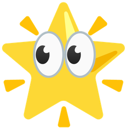 eyes and glowing star