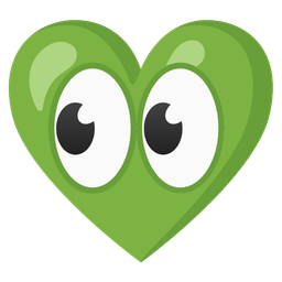 eyes and green heart