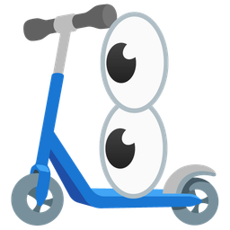 eyes and kick scooter