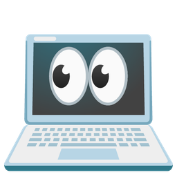 eyes and laptop