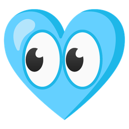 eyes and light blue heart