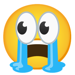 eyes and loudly crying face