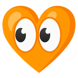 eyes and orange heart