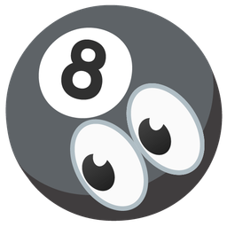 eyes and pool 8 ball