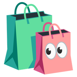 eyes and shopping bags