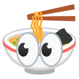 eyes and steaming bowl