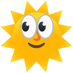 eyes and sun with face