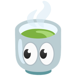 eyes and teacup without handle