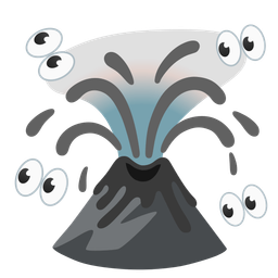 eyes and volcano