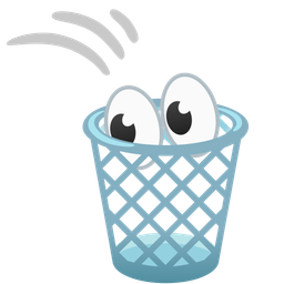 eyes and wastebasket