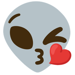 face blowing a kiss and alien